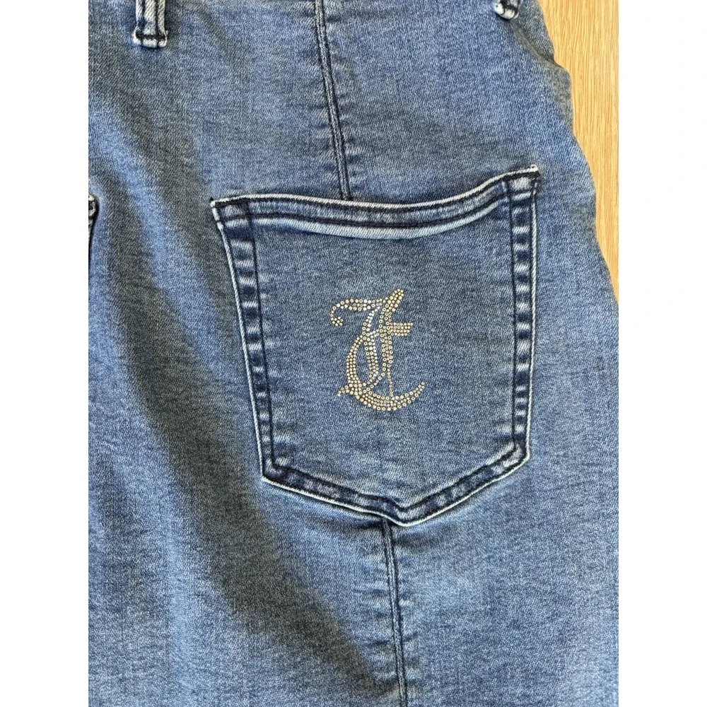 JUICY COUTURE Vintage Y2K Made in USA  Denim Mini Dress Medium Logo